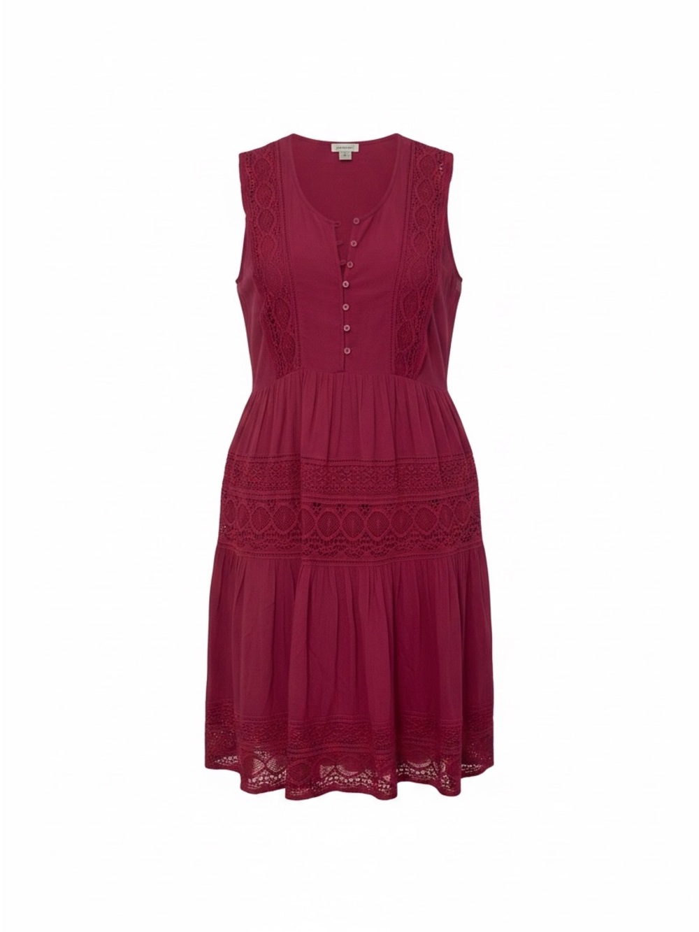 Sundance Raspberry Rouge Tiered Lace Buttoned Maxi Sundress ❤️ PM - Picture 2 of 5